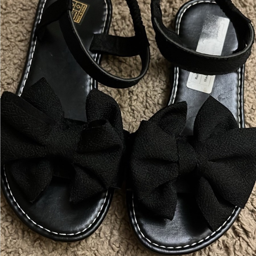 SHEIN Black Kids Dress Shoes with Bow